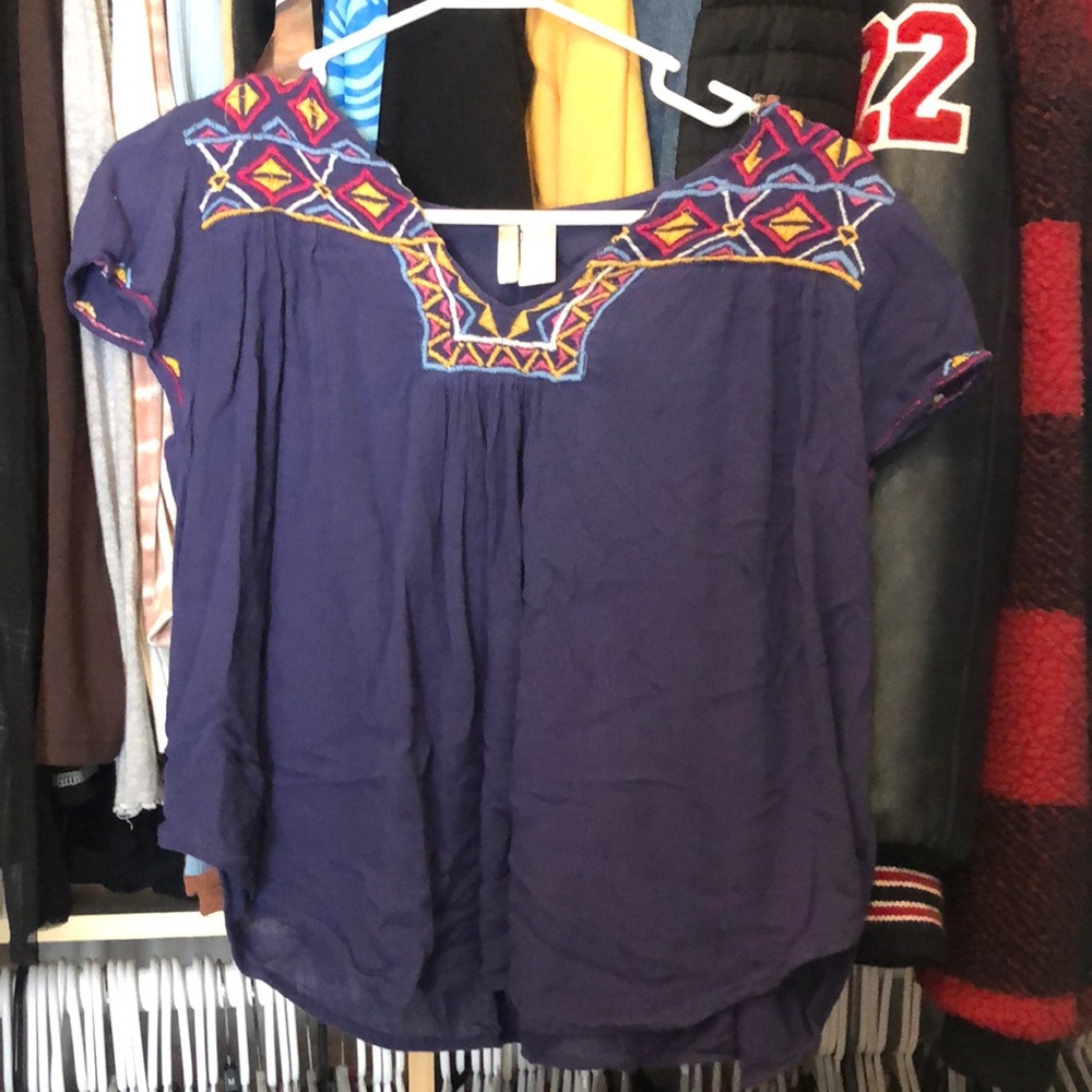 short sleeved purple cute and Flowey